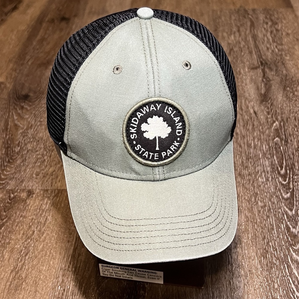Skidaway Island State Park Snapback Hat Faded Green Black Mesh Trucker Cap